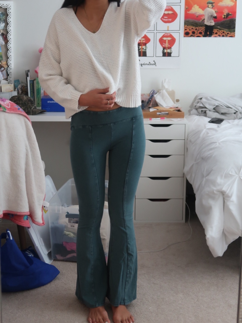 Out From Under Teal Flared Leggings - Picture 5 of 5